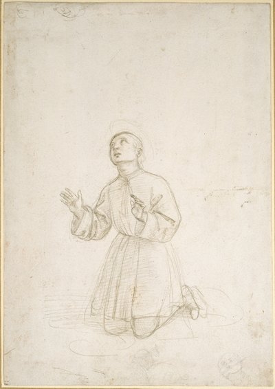 Kneeling Figure of a Youth by Raffaello Sanzio Raphael